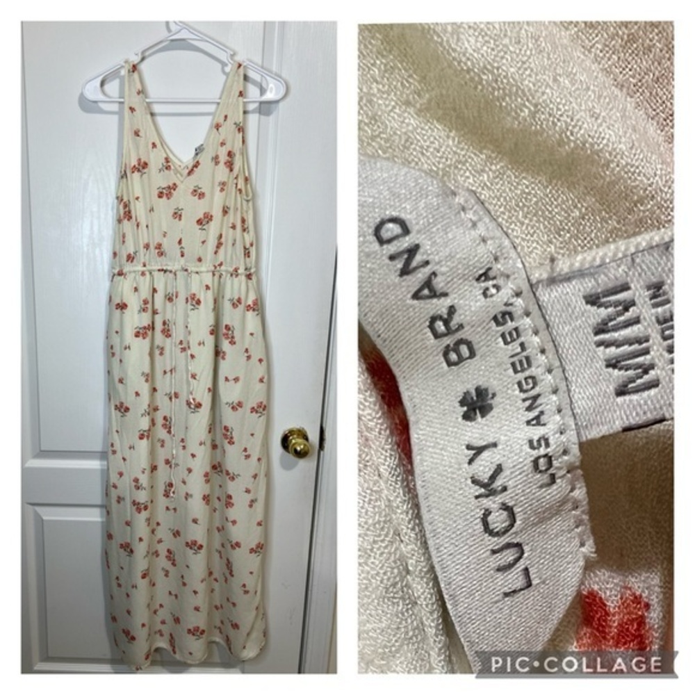 Lucky brand sleeveless floral maxi dress size M